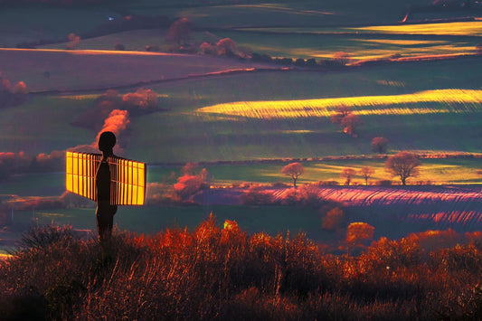 Sunset colours at the Angel of the North.