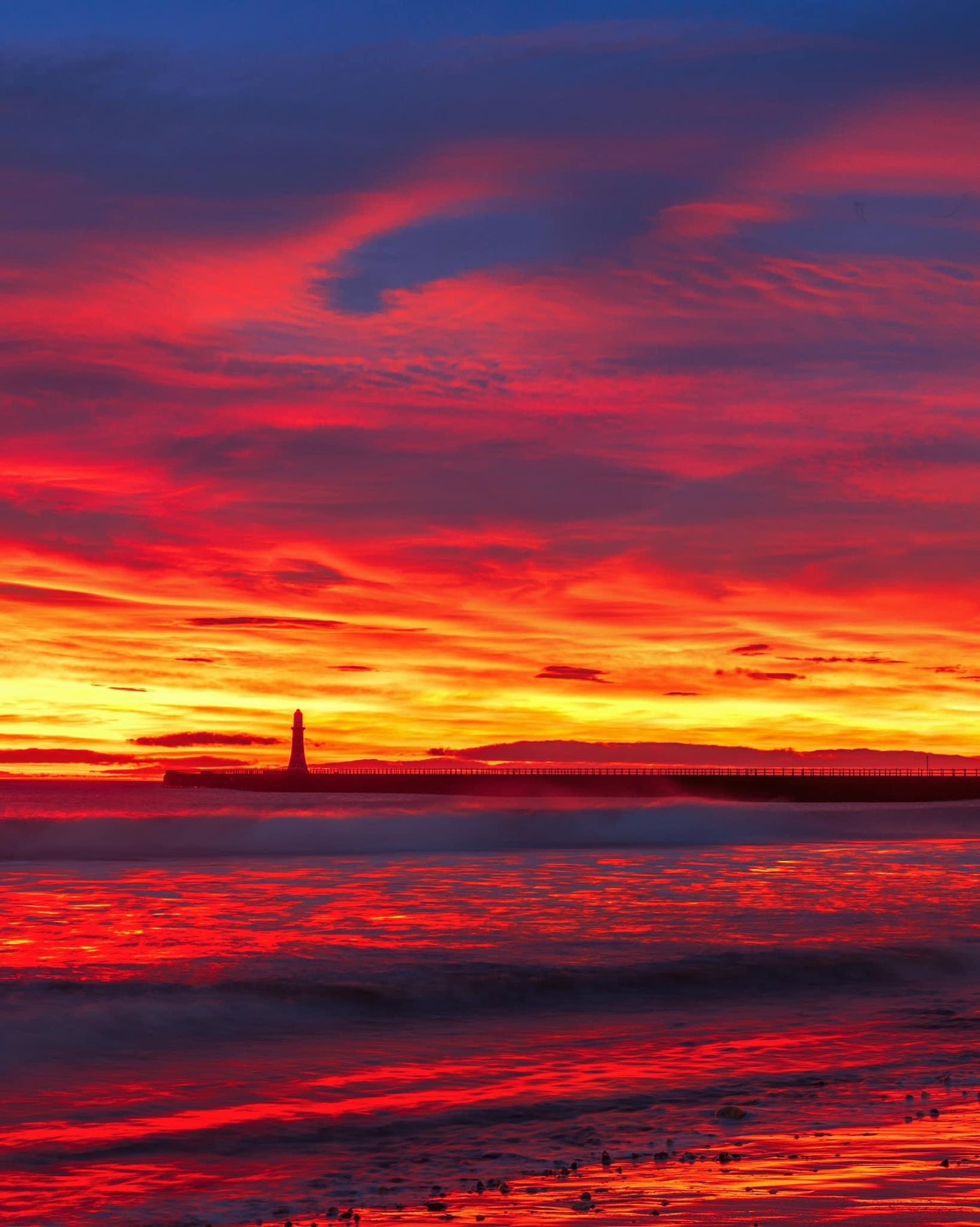 Roker fire sky