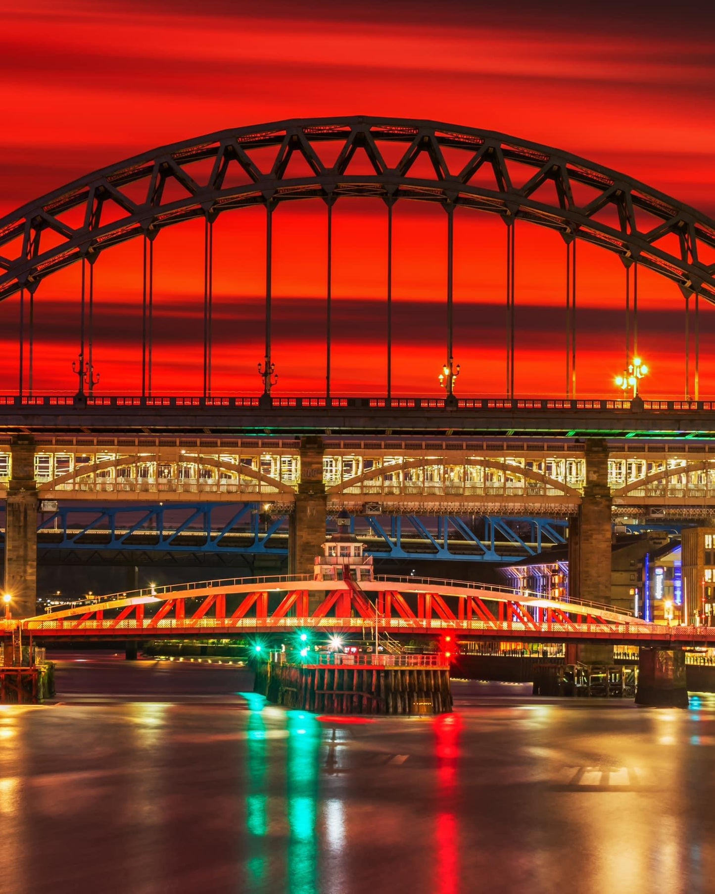 Red Sky at night. Tyne Bridge delight