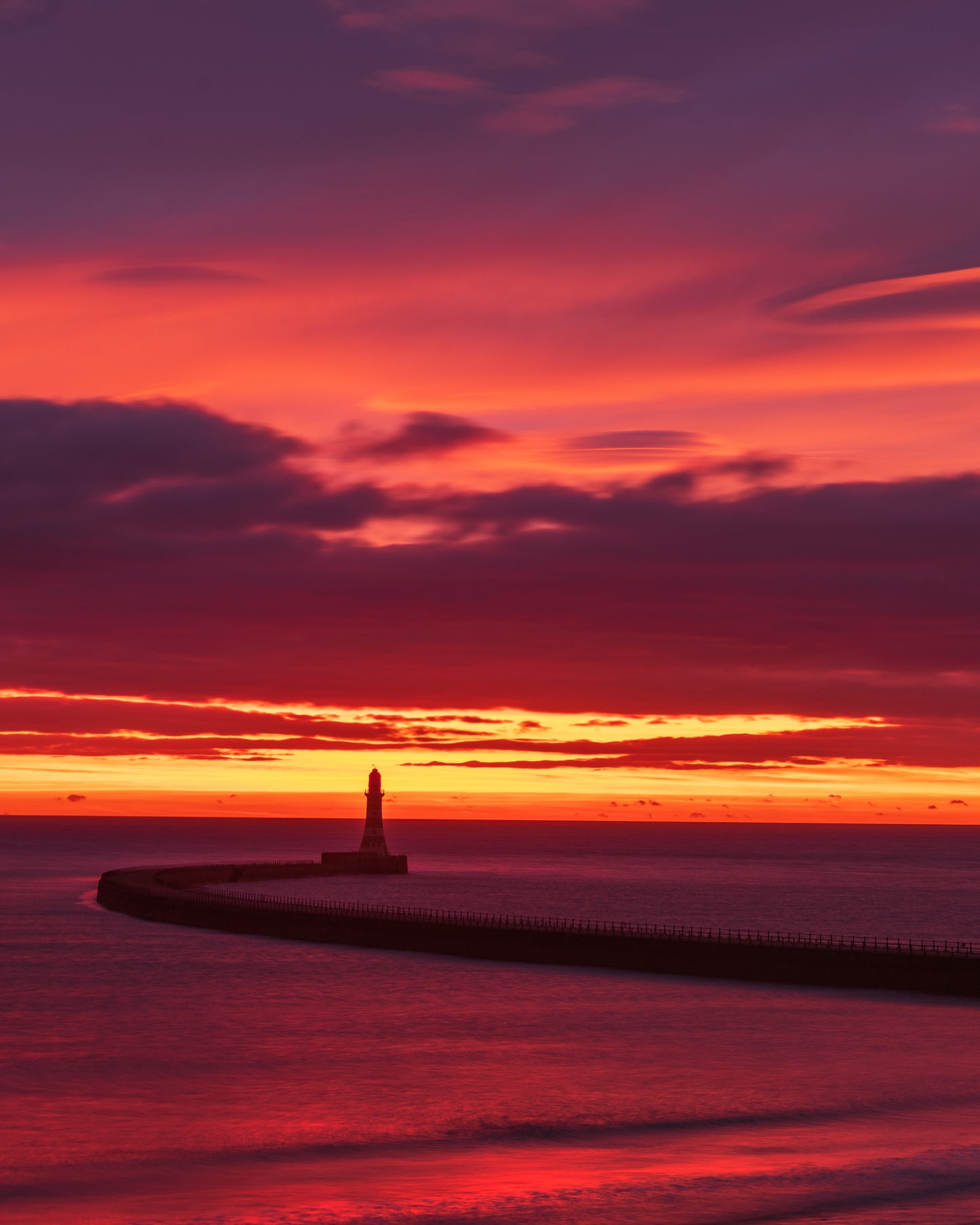 A beautiful burgundy hue over Roker