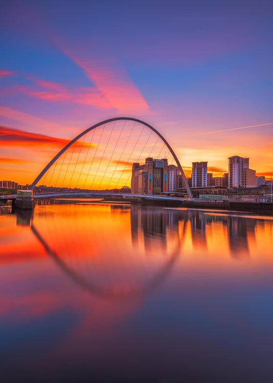 Colourful skies on the Quayside in Newcastle.