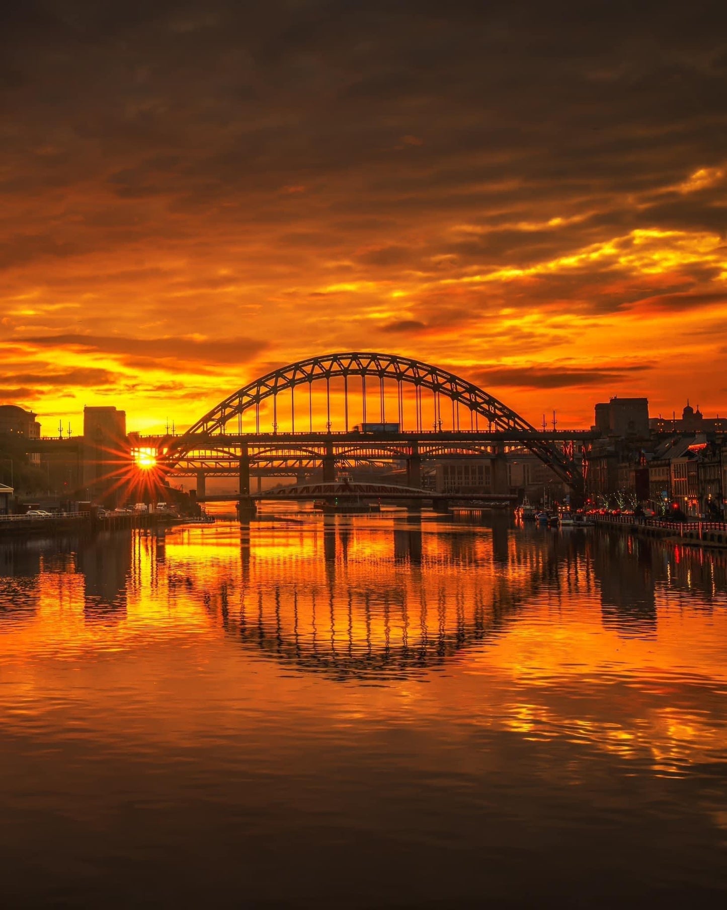 Golden sunset over the Tyne