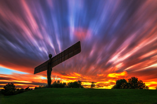 Colourful long exposure of the Angel of the North