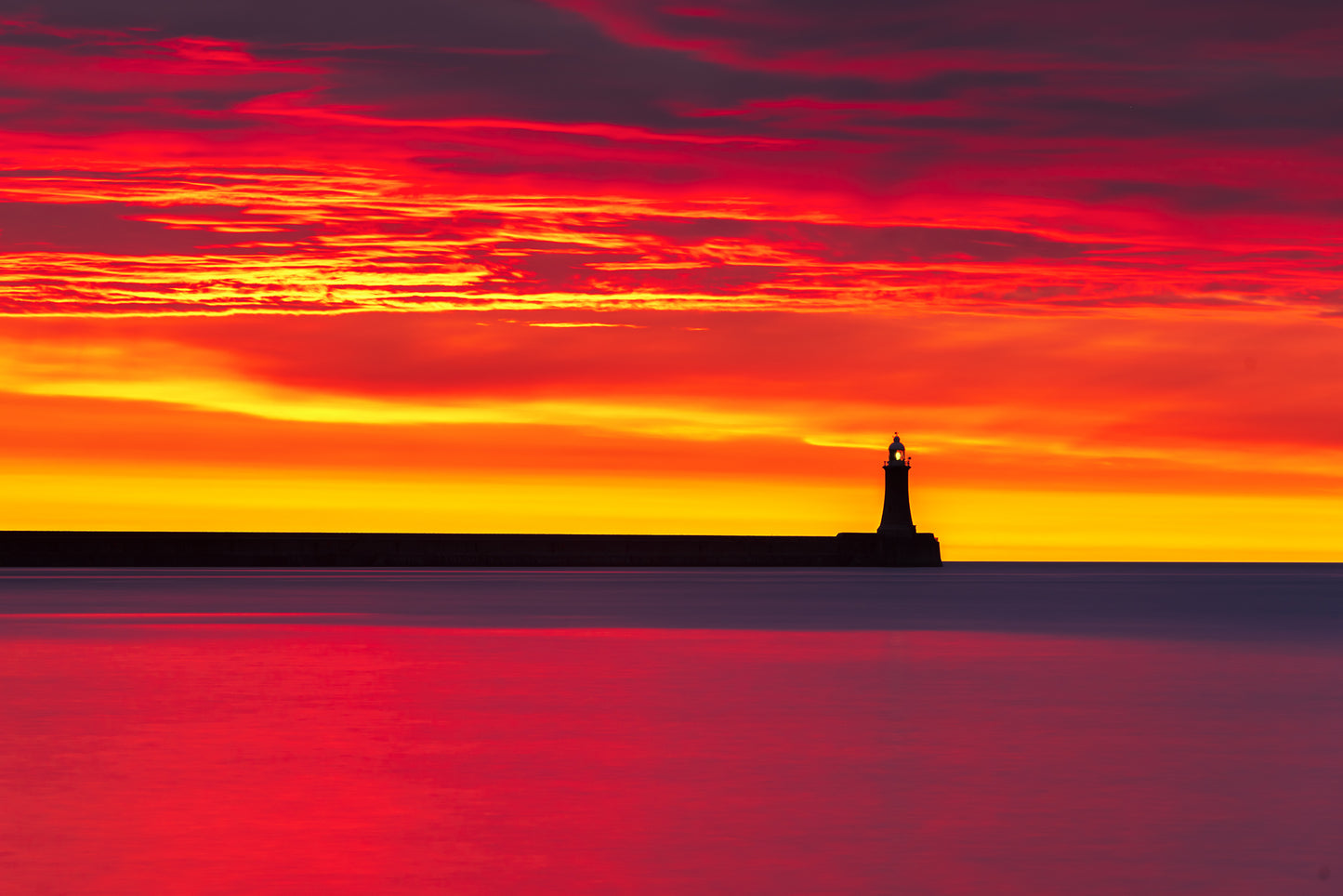 beauutiful pre sunrise sky over Tynemouth