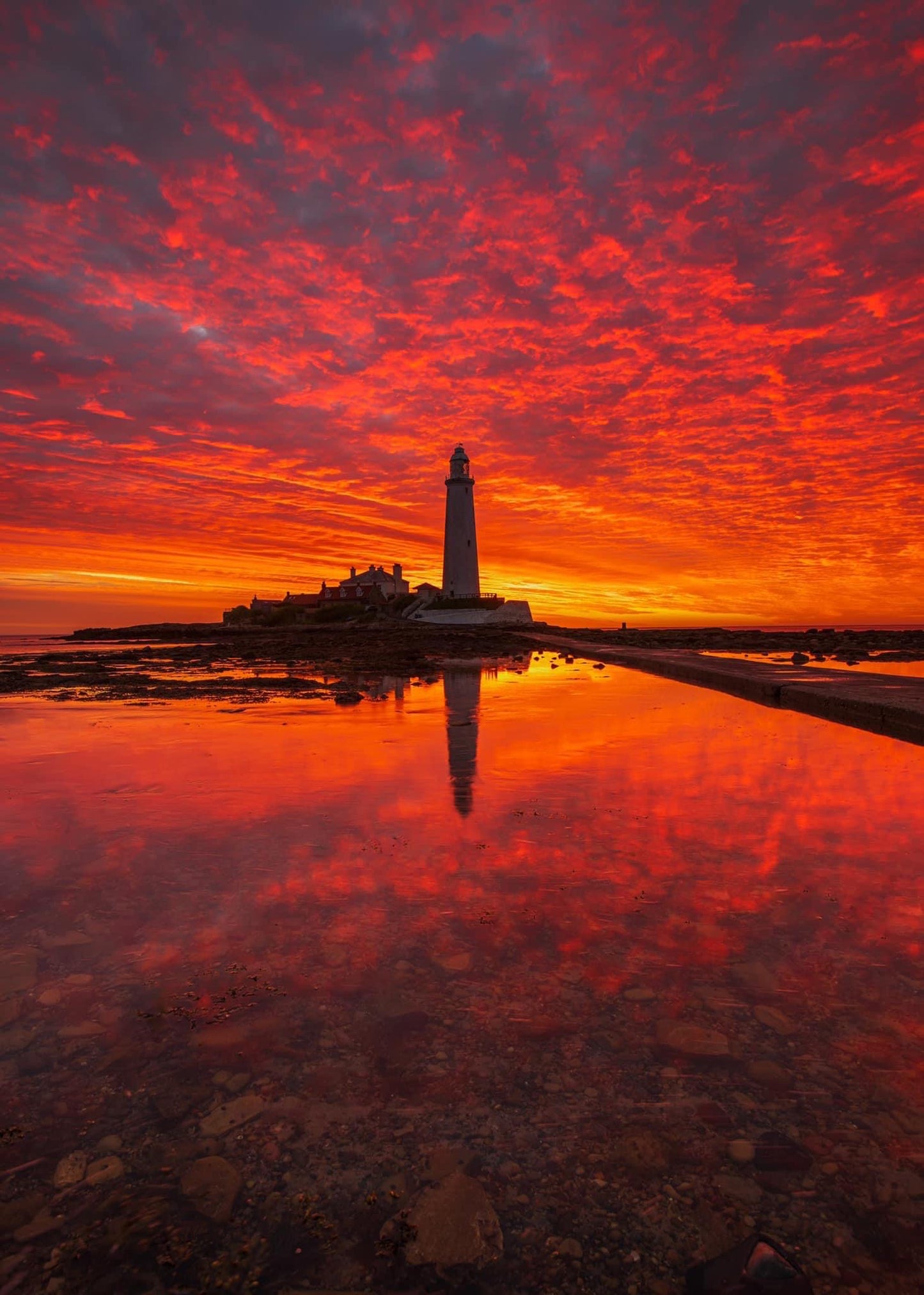 Beautiful sunrise skies over St. Mary's Lighthouse