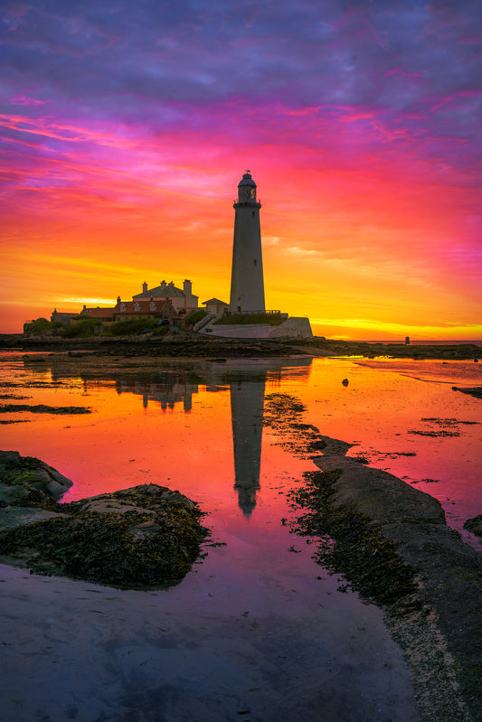 Colourful skies over St.mary's Lighthouse.