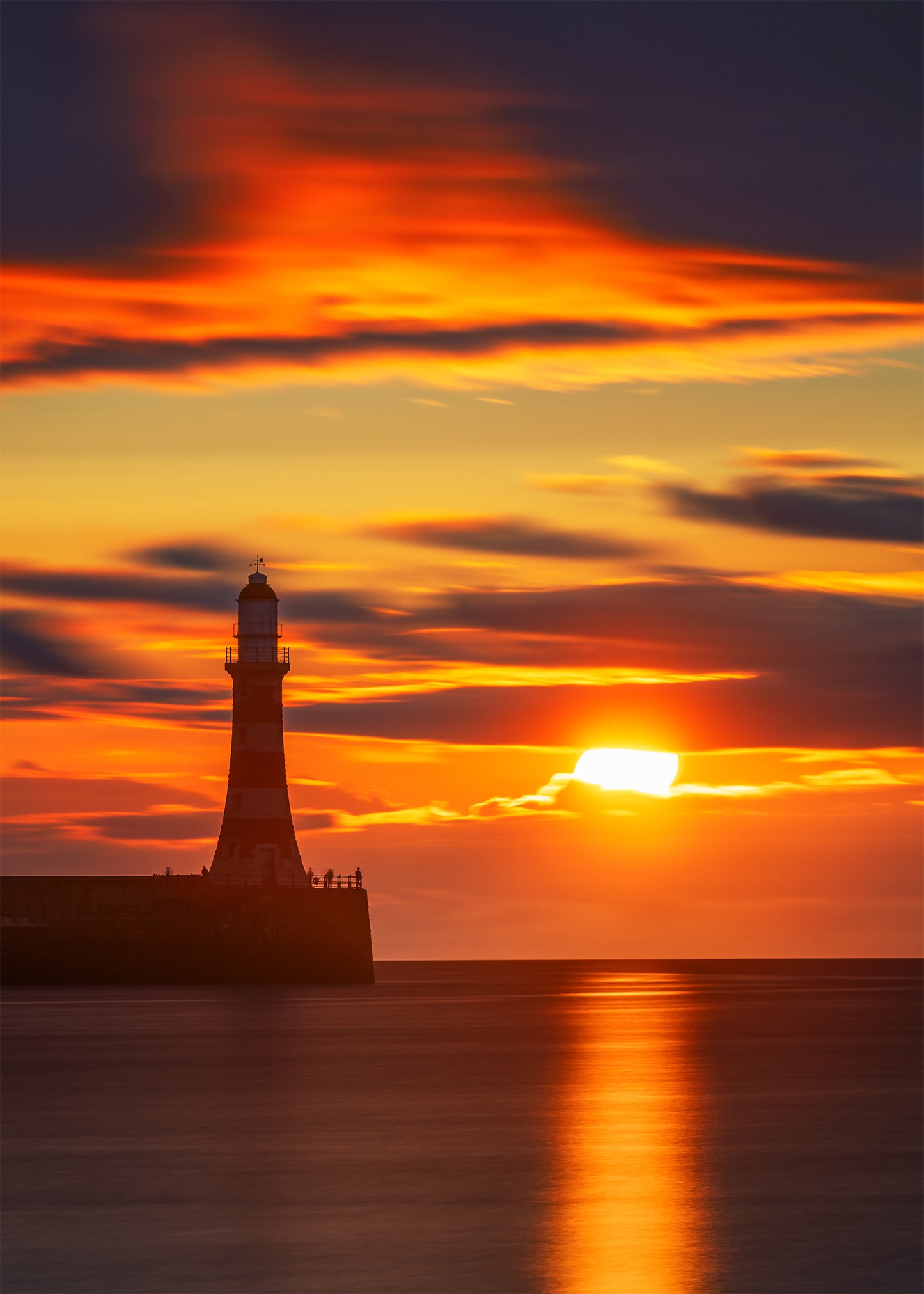 Long exposure of Roker sunrise