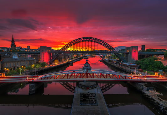 Beautiful sunrise over Newcastle.