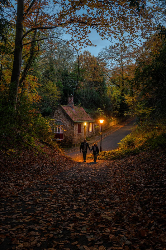 Romantic Autumn walk by the Durham cottage.