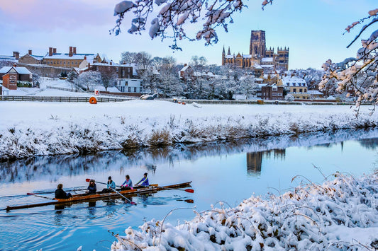 Rowers braving the winter weather in Durham