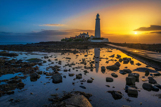 A muted sunrise at St. Mary's Lighthouse, Whitley Bay.