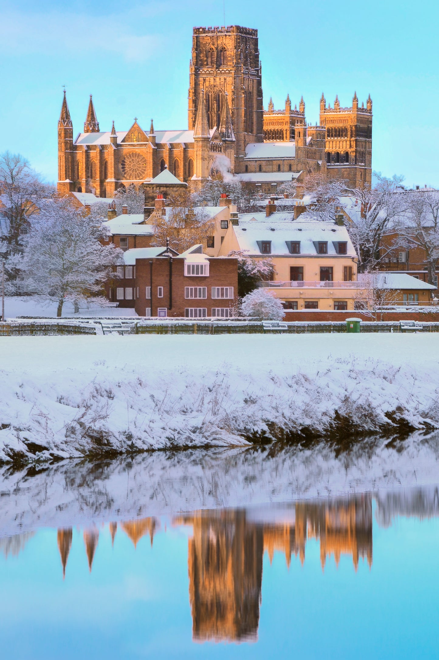 snowy reflections of Durham Cathedral.