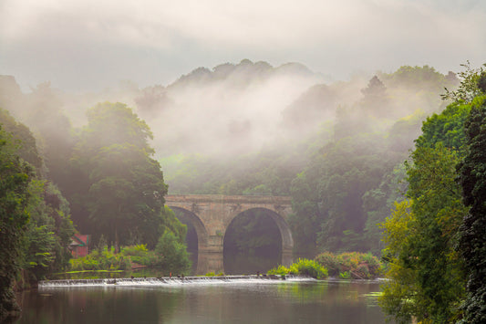 mist over Prebends Bridge in Durham.